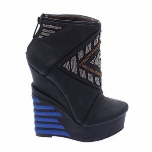 PLATFORM BEADED & EMBROIDERED BOOTIES